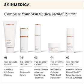 SkinMedica moisturizer next to hydrator bottle indicating complementary use