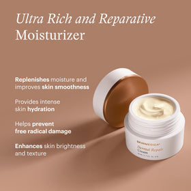 SkinMedica cream on hand demonstrating lightweight spreadability and hydration