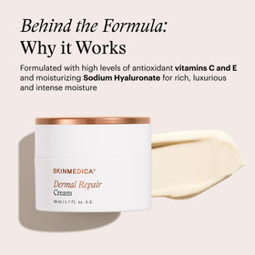 SkinMedica vitamins C and E display highlighting antioxidant skin-conditioning benefit