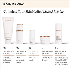 SkinMedica jar on bathroom counter in lifestyle shot indicating daily routine benefit