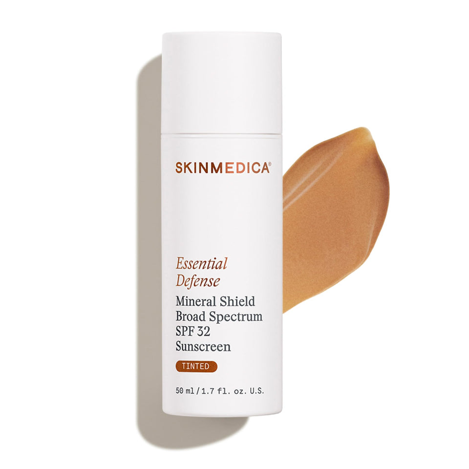 SkinMedica front packaging showing SPF 32 and tinted sunscreen benefits