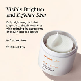 SkinMedica pad texture soaked with solution highlighting gentle exfoliation benefit