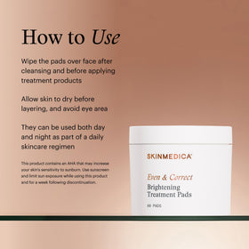 SkinMedica pad being swept along jawline showing simple, effective application