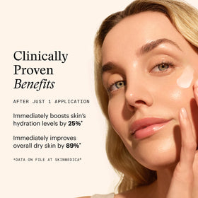 SkinMedica label closeup highlighting Microbiome Barrier Complex and ingredients