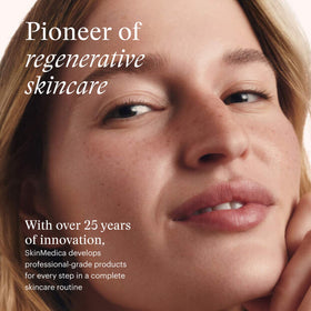 SkinMedica on bathroom vanity in lifestyle scene for routine integration
