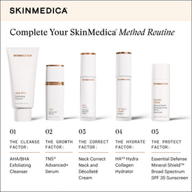 SkinMedica label close-up showing product name and usage details for consumer confidence