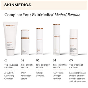 Before-and-after texture example with SkinMedica, illustrates improved skin appearance