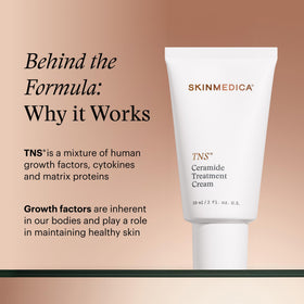SkinMedica ingredient display highlighting TNS and ceramide blend
