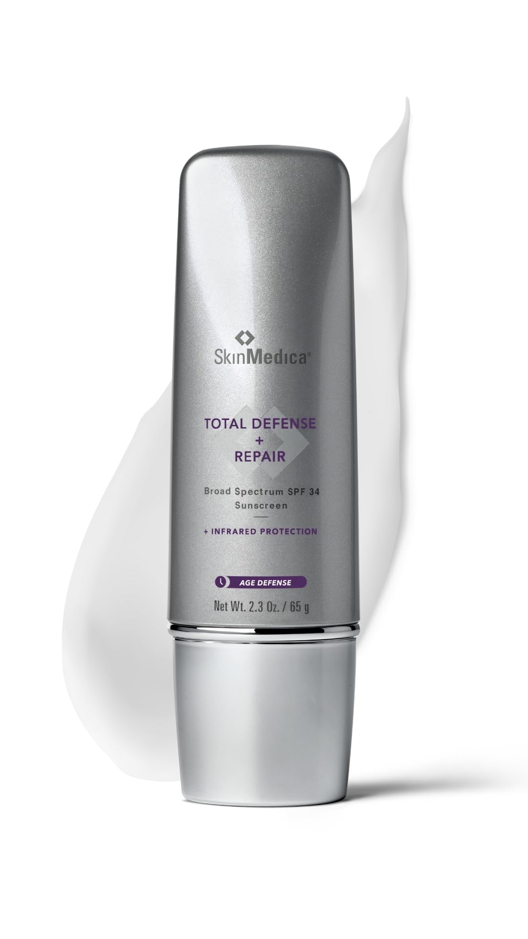 SkinMedica front packaging showing tinted SPF 34 and product benefit