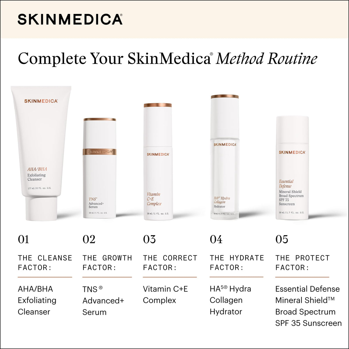 SkinMedica bottle on vanity styled with skincare for daily routine benefit
