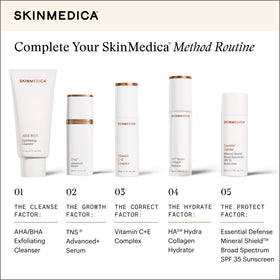 SkinMedica bottle on vanity styled with skincare for daily routine benefit