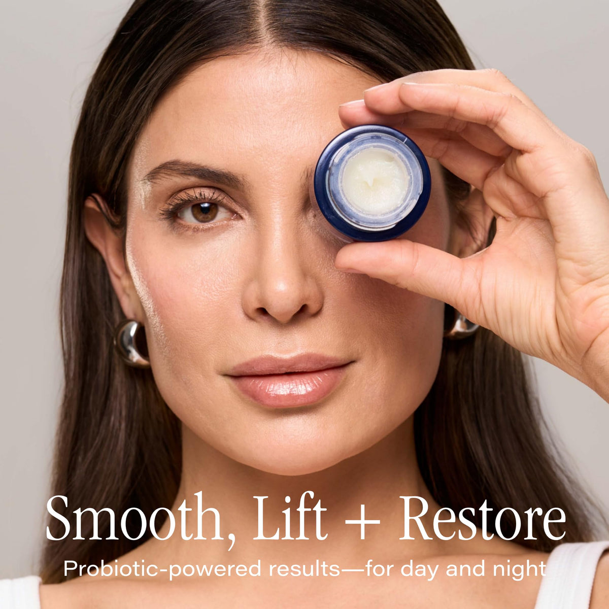 SKINN glossy balm texture close-up, demonstrates melting richness for overnight hydration