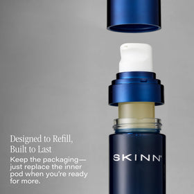SKINN label close-up listing active ingredients for ingredient transparency
