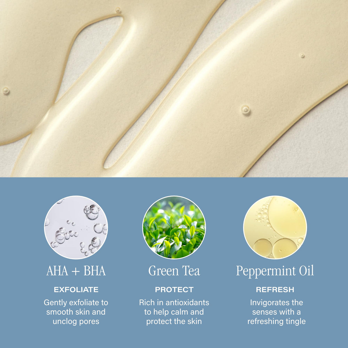 SKINN product label with ingredient highlights for informed shoppers