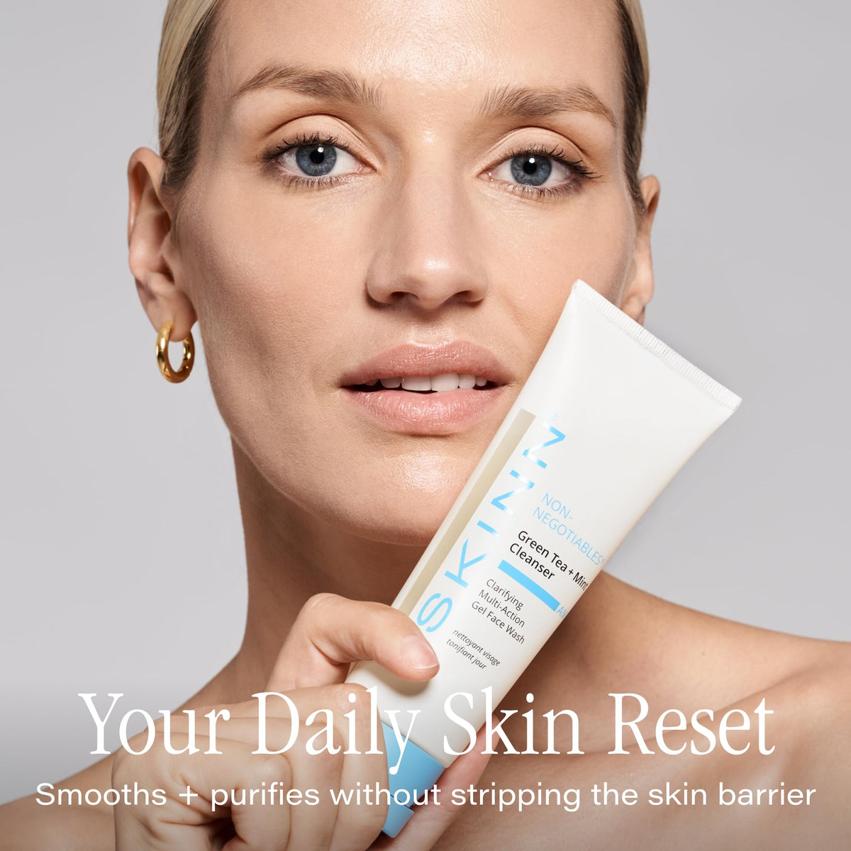 SKINN pump close-up highlighting dispenser for precise, mess-free use