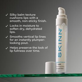 SKINN Lip6X creamy texture close-up showing non-sticky cushiony finish for comfort