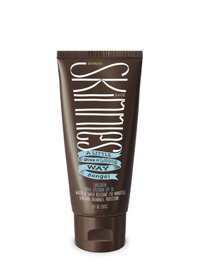 Skinnies front packaging showing SPF30 and compact travel-ready benefit