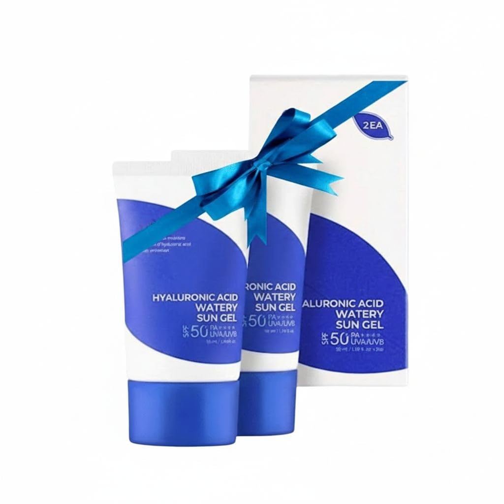 SKINSINS front packaging showing SPF50+ protection and hyaluronic acid benefits