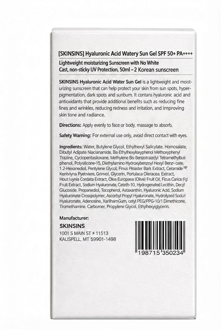 SKINSINS watery gel texture close-up illustrating lightweight hydration