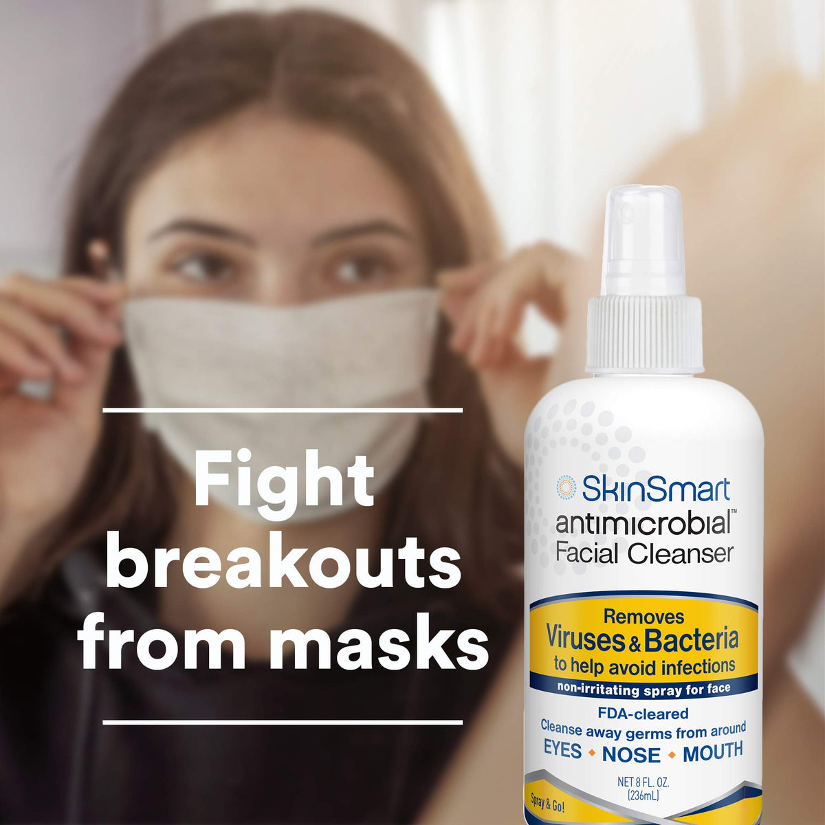 SkinSmart fine mist close-up demonstrating even spray and gentle coverage benefit