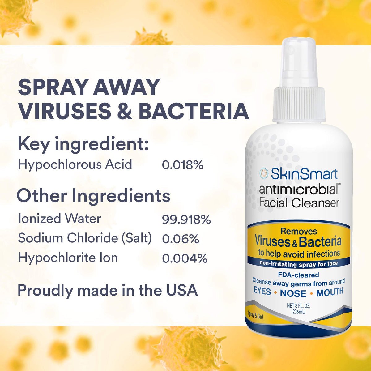 SkinSmart mist applied to mask edge to show maskne prevention benefit