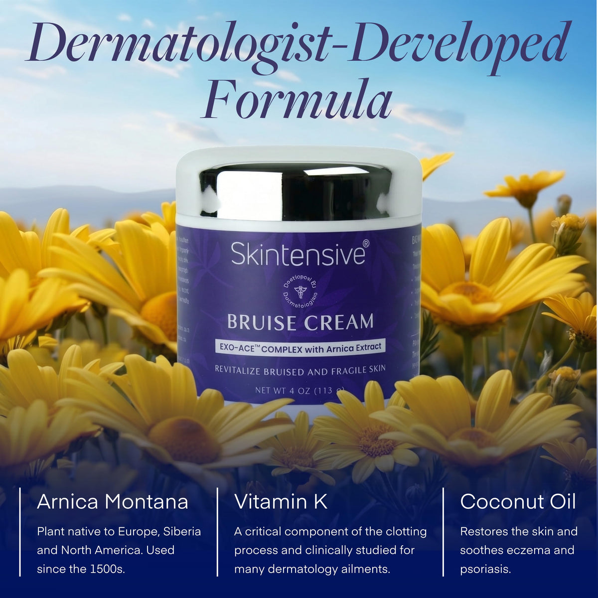 SKINTENSIVE application on hand demonstrating easy use and visible hydration benefit