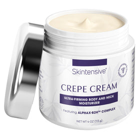 SKINTENSIVE crepe cream front packaging shows premium jar and brand clarity