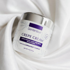 SKINTENSIVE crepe cream placed on bathroom vanity lifestyle scene suggesting daily ritual