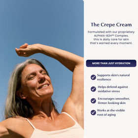 SKINTENSIVE crepe cream open jar texture highlighting rich moisturizing feel