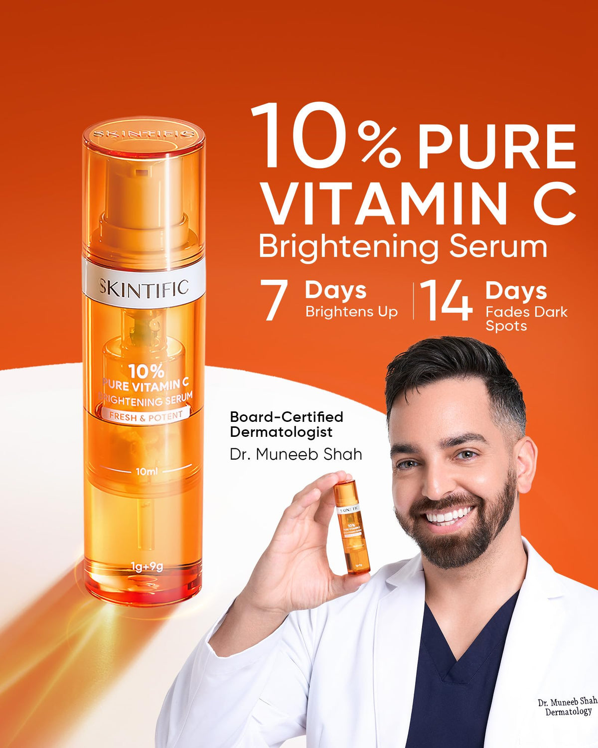 SKINTIFIC serum drop texture demonstrating lightweight fast absorption