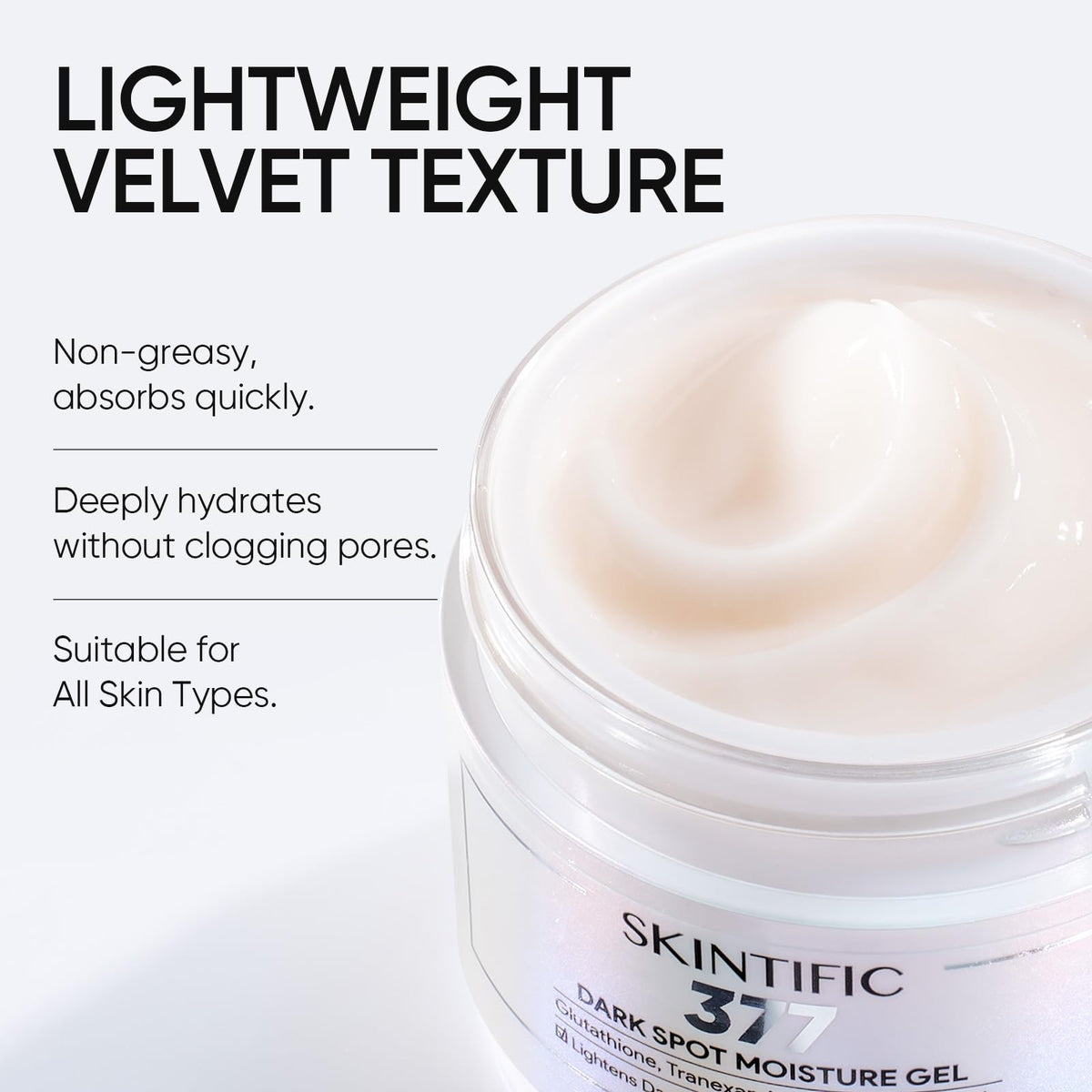 SKINTIFIC applied on hand showing smooth finish and hydration benefit