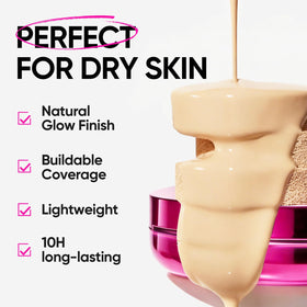 SKINTIFIC application with sponge demonstrating buildable coverage control