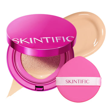 SKINTIFIC cushion compact front view showing sleek case and shade label for easy selection