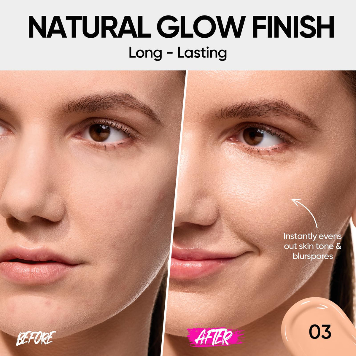 SKINTIFIC cushion open with sponge showing easy tap-on application method