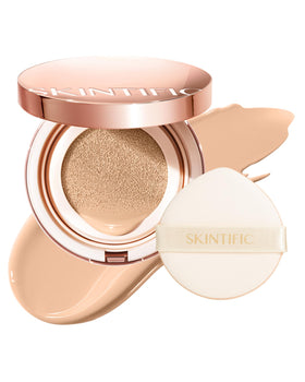 SKINTIFIC compact front packaging shows product branding and travel-ready design