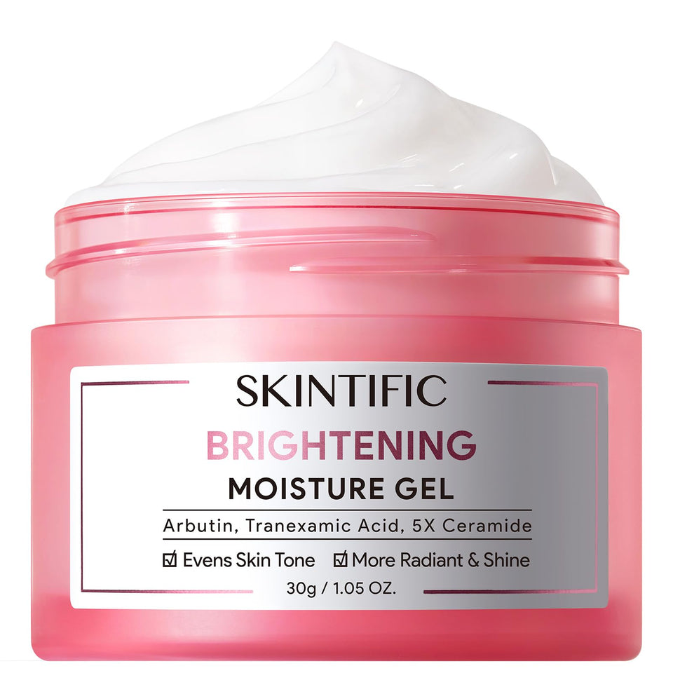 SKINTIFIC front packaging showing cream jar and brightening benefits