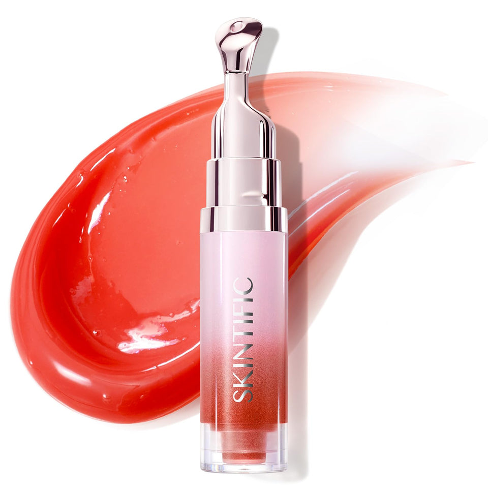 SKINTIFIC front packaging showing peptide brightening lip serum, clear benefit hydration