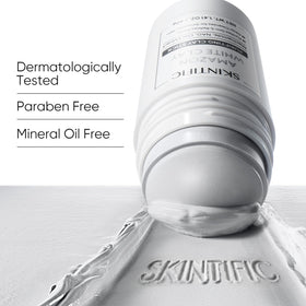 SKINTIFIC ingredient label close-up highlighting volcanic soil and niacinamide benefit