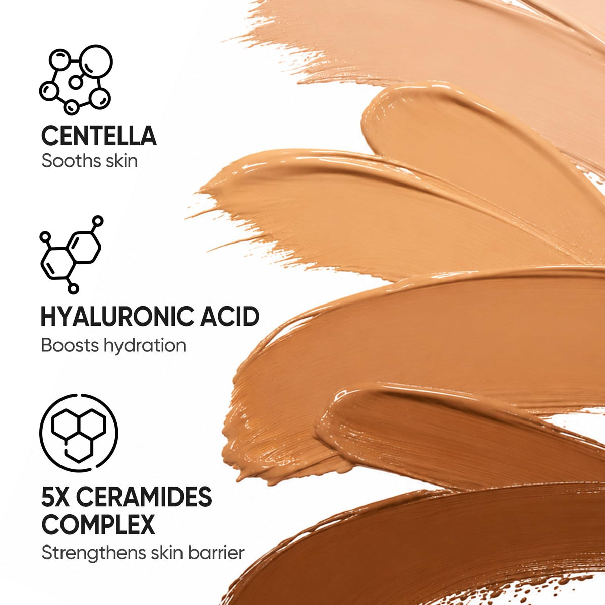 SKINTIFIC ingredients label close-up featuring ceramides and hyaluronic acid benefits