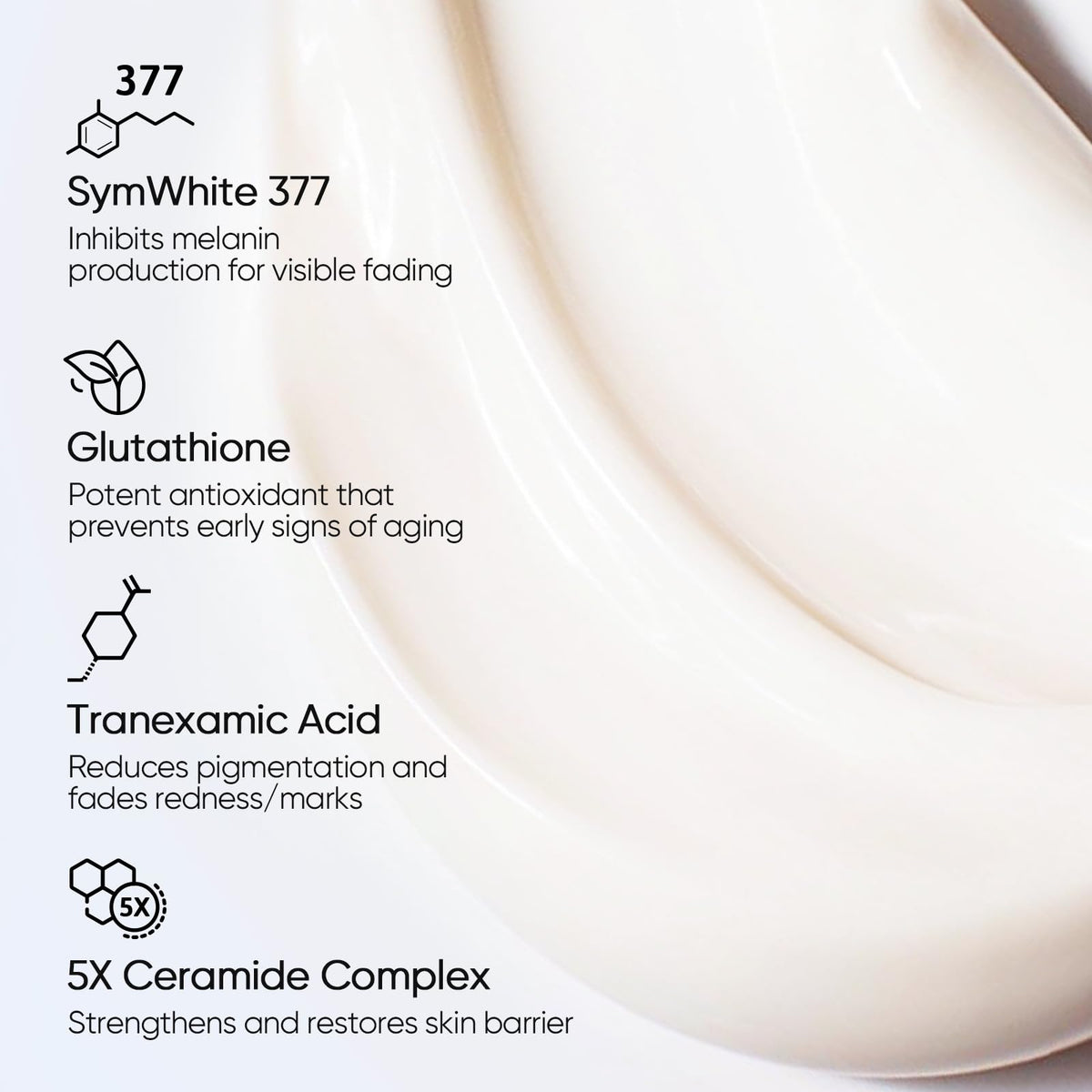 SKINTIFIC open jar with visible label highlighting ingredient benefits