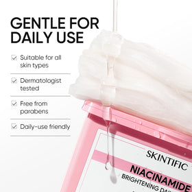 SKINTIFIC model wearing mask in bathroom demonstrating easy 10‑minute use