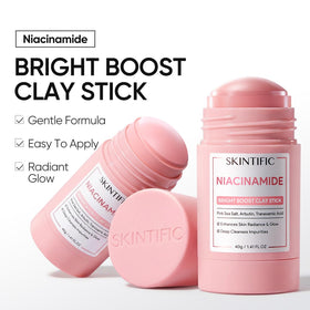SKINTIFIC applying mask stick to cheek for targeted pore-refining benefit