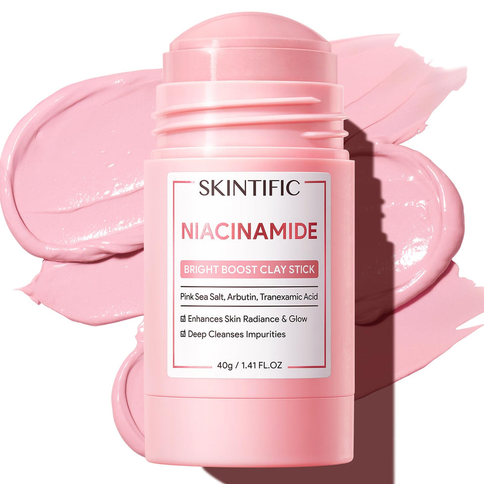 SKINTIFIC mask stick front view showing compact applicator and label for easy use