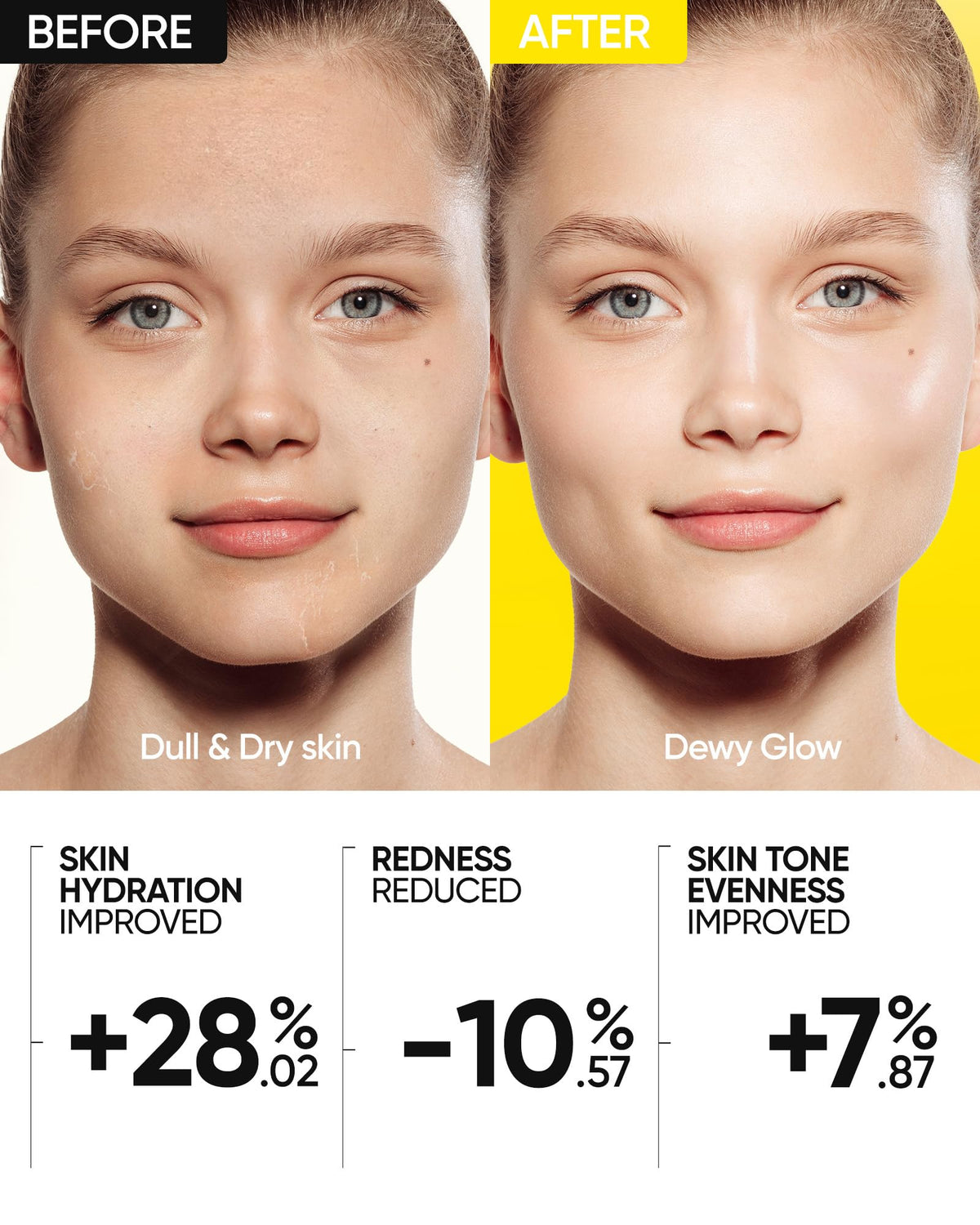 SKINTIFIC mist on skin close-up, shows hydrated smooth texture