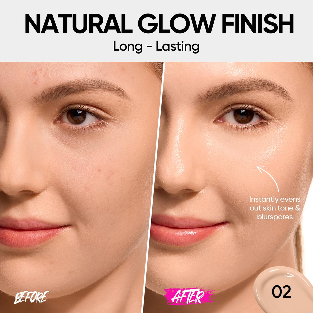 SKINTIFIC open cushion revealing applicator and easy tap-on application benefit