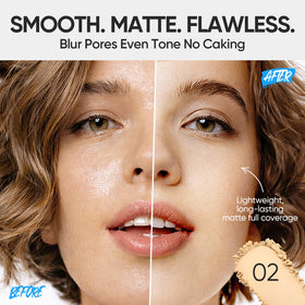 SKINTIFIC pressed powder texture close-up for smooth pore-blurring benefit
