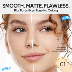 SKINTIFIC close-up of pressed powder texture highlighting pore-blurring smoothness