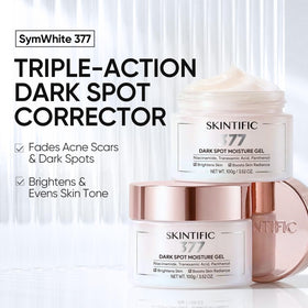 SKINTIFIC pump close-up revealing lightweight gel-cream texture benefits