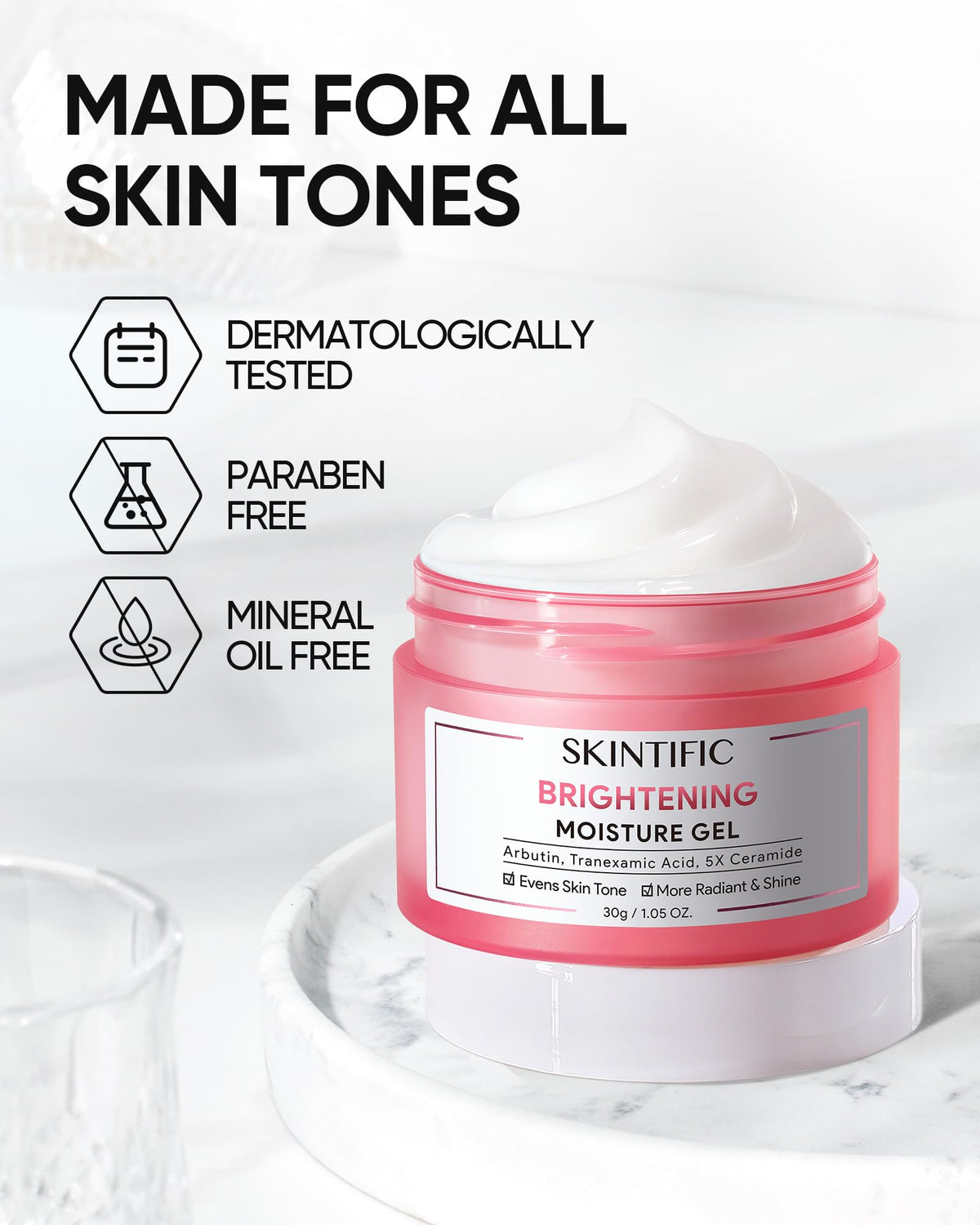 SKINTIFIC dispensing cream on hand for easy application benefit
