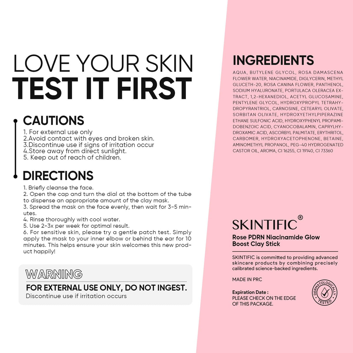 SKINTIFIC twist-up stick opened to show product ready to apply